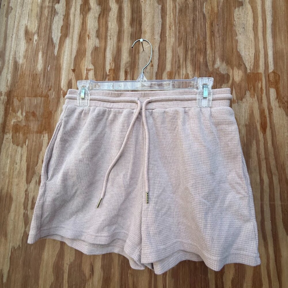Peach Waffle-knit lounge shorts (M)